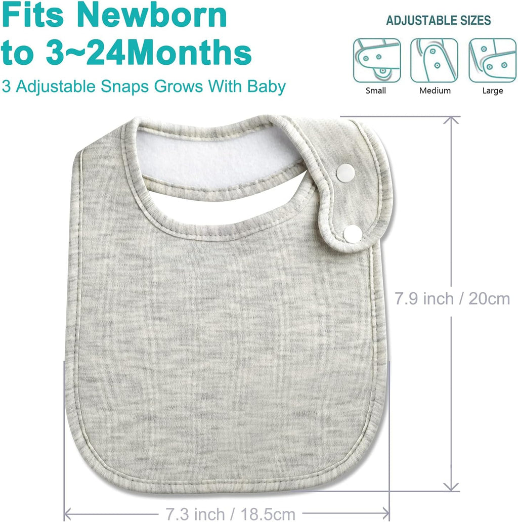 Baby Bandana Drool Bibs Soft and Absorbent Organic Cotton Bandana Bibs Set for Boys Girls Newborn Unisex Plain Colors 3-36 Months 12 Pcs