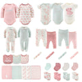 Newborn Layette Gift Set, Pink Floral Elephant, 30 Essential Pieces, 0-3 Months